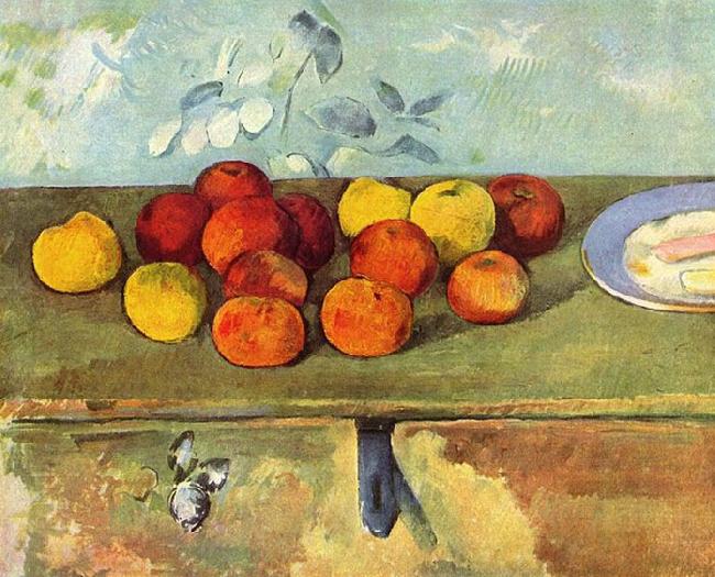 Paul Cezanne Stilleben mit apfeln und Geback